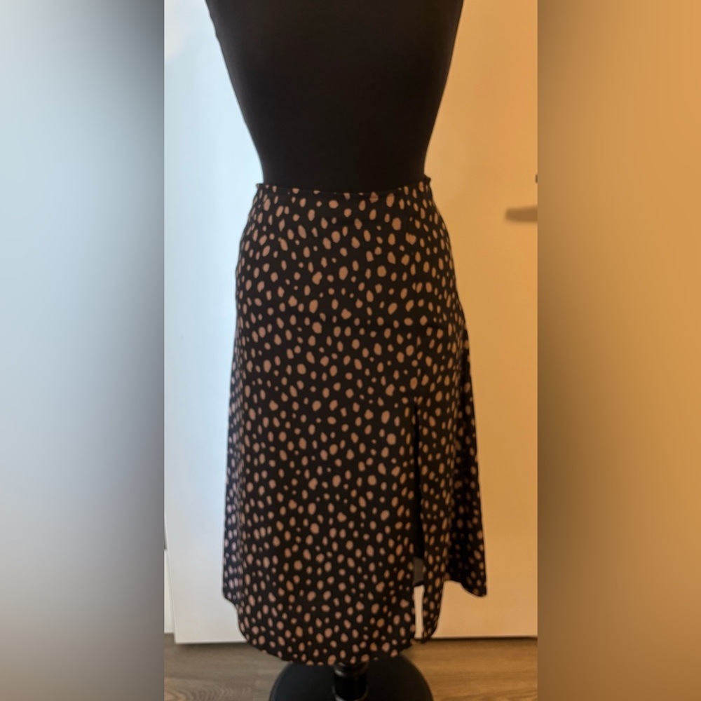 Black and Cream A-Line Skirt